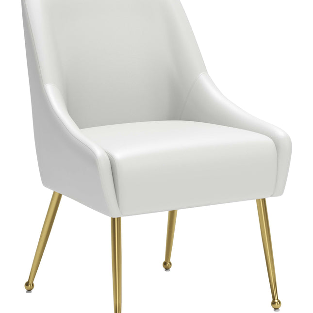 Maxine Dining Chair White & Gold Chairs TriadCommerceInc Default Title  