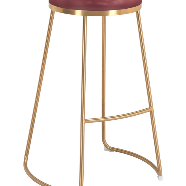 Bree Barstool (Set of 2) Burgundy & Gold Barstools TriadCommerceInc Default Title  