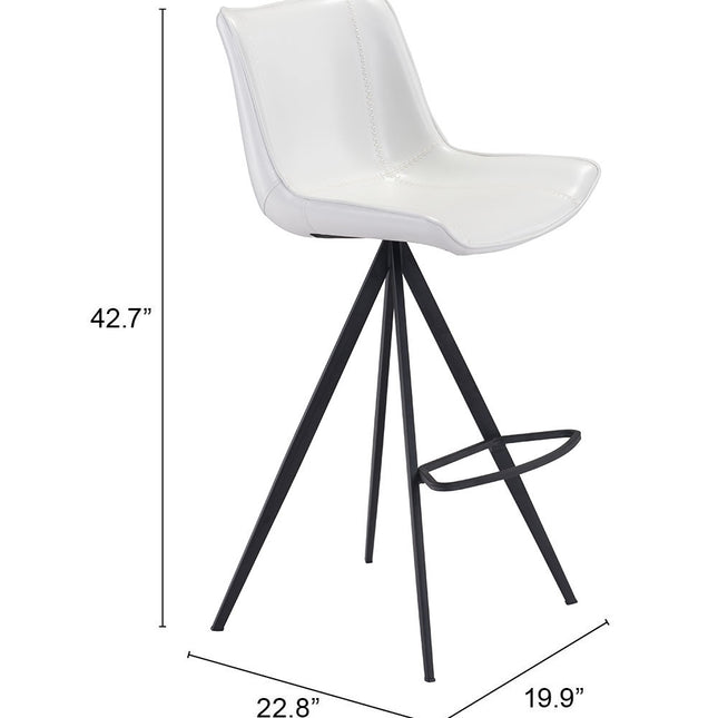 Aki Barstool (Set of 2) White & Black Barstools TriadCommerceInc   