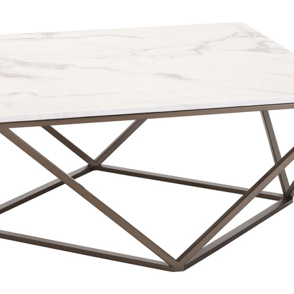 Tintern Coffee Table White & Antique Bronze Coffee Tables [TriadCommerceInc]   