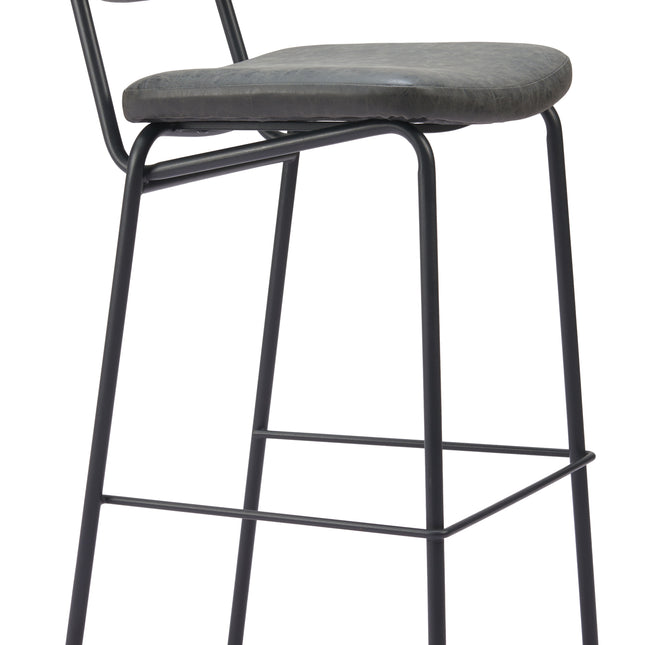 Charon Barstool (Set of 2) Vintage Black Barstools TriadCommerceInc   