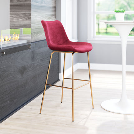 Tony Barstool Red & Gold Barstools [TriadCommerceInc]   