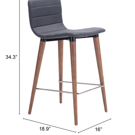 Jericho Counter Stool (Set of 2) Gray Counter Stools TriadCommerceInc   