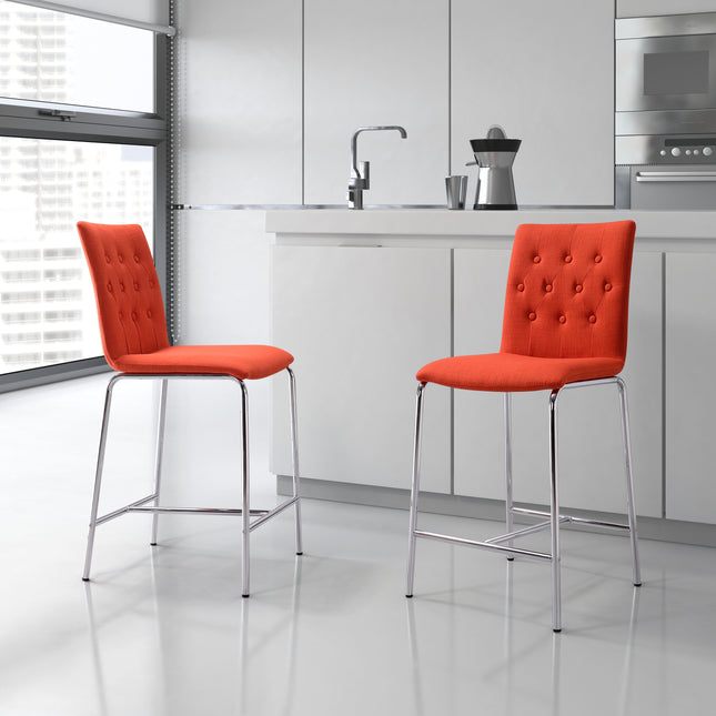 Uppsala Counter Stool (Set of 2) Tangerine Counter Stools TriadCommerceInc   