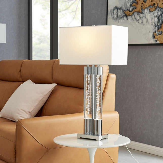 Acrylic Table Lamp // Chrome Table Lamps TriadCommerceInc   