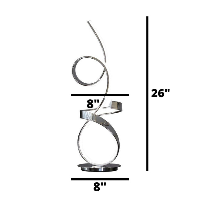 Amsterdam Chrome Table Lamp - LED Strip & Touch Dimmer Table Lamps TriadCommerceInc   