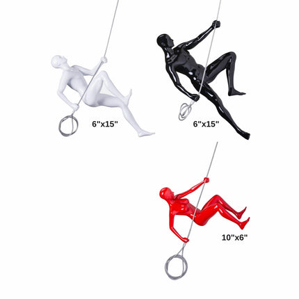 Black, Red, & White Wall Sculpture Climbing Set Sculpture [TriadCommerceInc]   