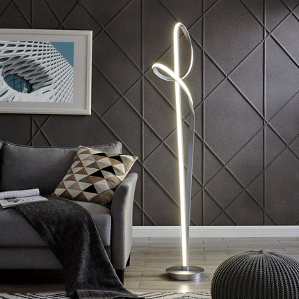 Budapest LED Silver  63" Tall Floor Lamp // Dimmable Floor Lamps [TriadCommerceInc]   