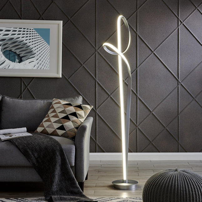 Budapest LED Silver  63" Tall Floor Lamp // Dimmable Floor Lamps TriadCommerceInc   