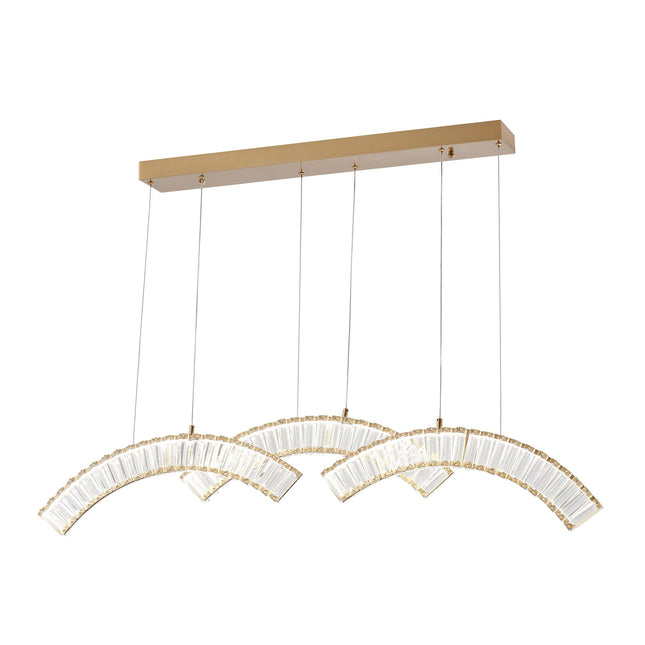 Sanford Brushed Gold Chandelier - 3 Lights Chandeliers TriadCommerceInc   