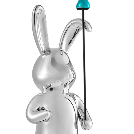 Chrome Bunny Blue Balloon Sculpture [TriadCommerceInc]   