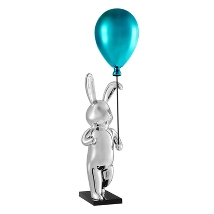 Chrome Bunny Blue Balloon Sculpture [TriadCommerceInc]   