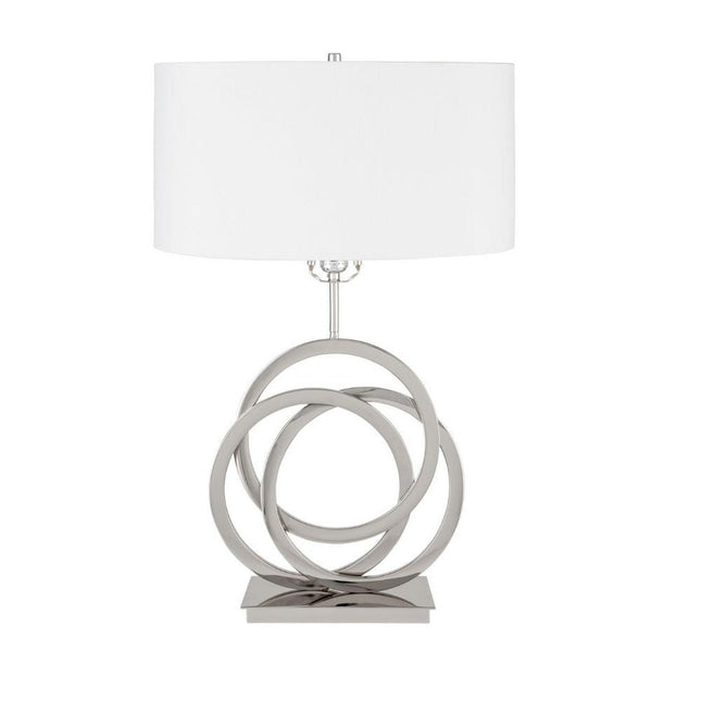 Chrome Circles Table Lamp // 1 Light // USB Charger Table Lamps TriadCommerceInc   