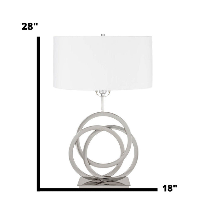 Chrome Circles Table Lamp // 1 Light // USB Charger Table Lamps TriadCommerceInc   