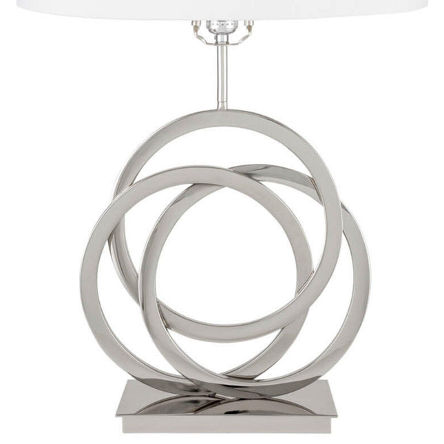 Chrome Circles Table Lamp // 1 Light // USB Charger Table Lamps TriadCommerceInc   