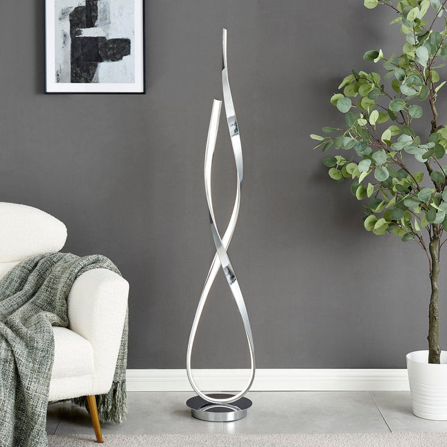 Chrome Vienna LED 55" Tall Floor Lamp // Dimmable Floor Lamps TriadCommerceInc   