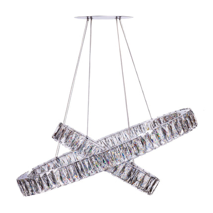 Crystal Elegance LED Chandelier // 2 Ovals Chandeliers-Pendants-Hanging Lights [TriadCommerceInc]   
