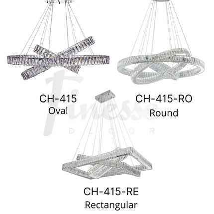 Crystal Elegance Three Ring Chandelier Chandeliers-Pendants-Hanging Lights [TriadCommerceInc]   