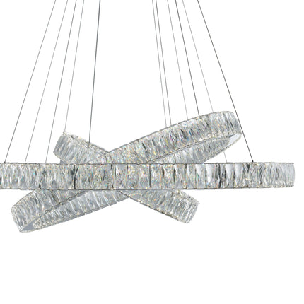 Crystal Elegance Three Ring Chandelier Chandeliers-Pendants-Hanging Lights [TriadCommerceInc]   