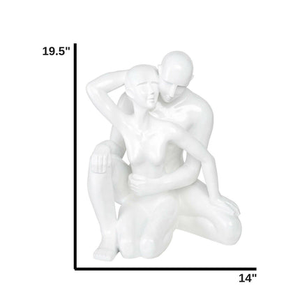 Entangled Romance Couple Sculpture // 19.5" White Sculpture [TriadCommerceInc]   