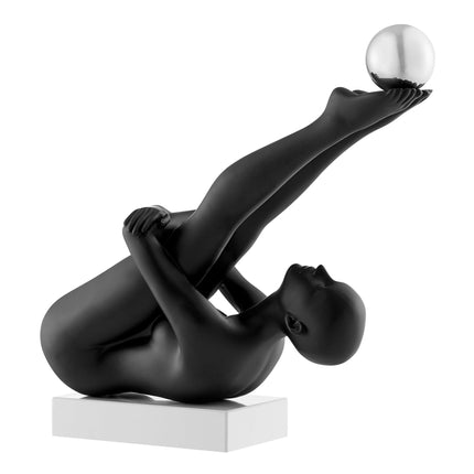 Francine Doll Sculpture // Matte Black and Steel Sculpture [TriadCommerceInc]   