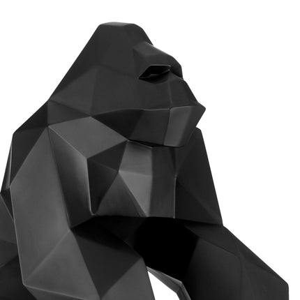 Geometric Ape Sculpture // Matte Black Sculpture [TriadCommerceInc]   