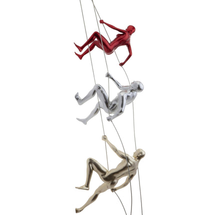 Gold, Metallic Red, & Chrome Wall Sculpture Climbing Set Sculpture [TriadCommerceInc]   