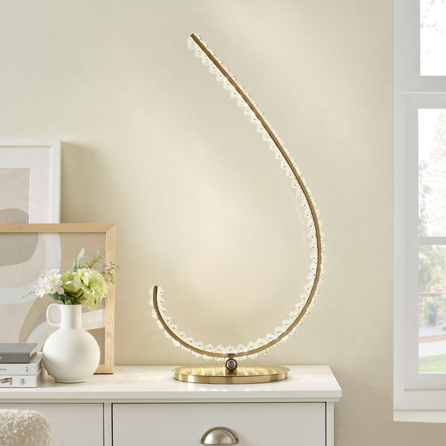 Grace Crystal 16W Table Lamp // Touch & Dimmable (L Gold) Table Lamps TriadCommerceInc   