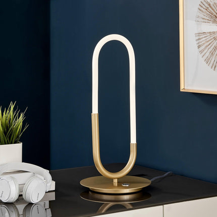 LED Single Clip Table Lamp // Sandy Gold Table Lamps [TriadCommerceInc]   