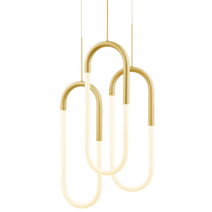 LED Three Clips Chandelier // Sandy Gold Chandeliers-Pendants-Hanging Lights [TriadCommerceInc]   