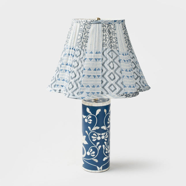 Navy Floral Vines Table Lamp Lamps TriadCommerceInc   