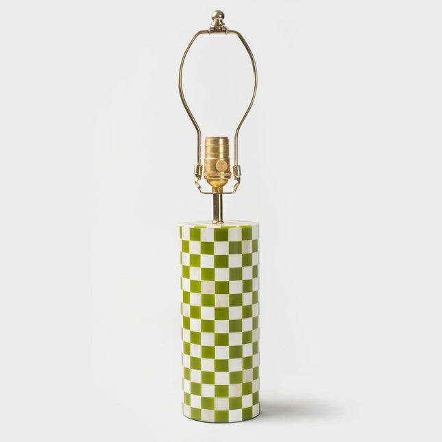 Checker Table Lamps Lamps [TriadCommerceInc] Indie Green  