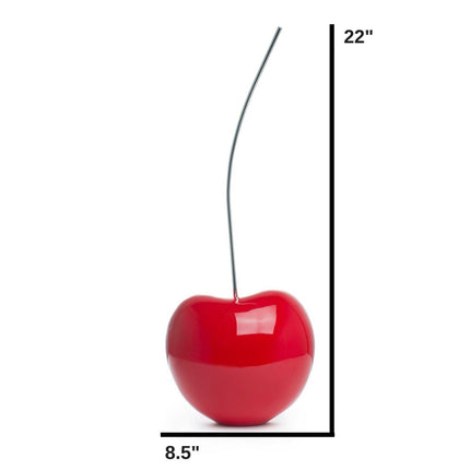 Medium Bright Red Cherry Sculpture 22" Tall Sculpture [TriadCommerceInc]   