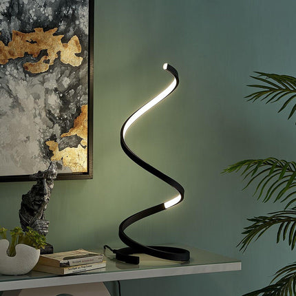 Modern Spiral LED Table Lamp // Led Strip // Matte Black Table Lamps [TriadCommerceInc]   