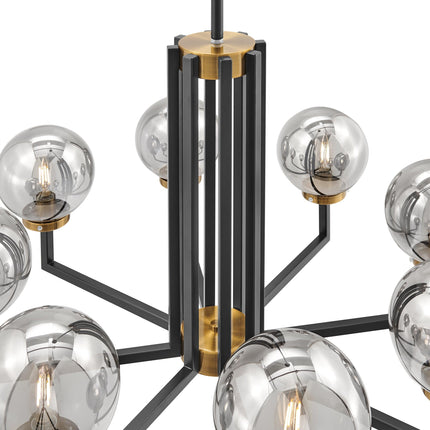 Monachopsis Large Gold & Black Chandelier Chandeliers-Pendants-Hanging Lights [TriadCommerceInc]   