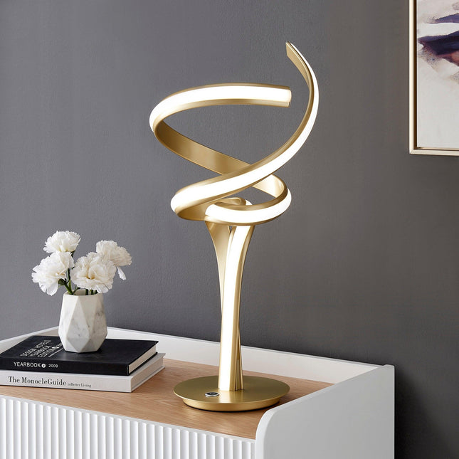 Munich Gold Table Lamp // Natural White LED Strip & Touch Dimmer Table Lamps TriadCommerceInc   