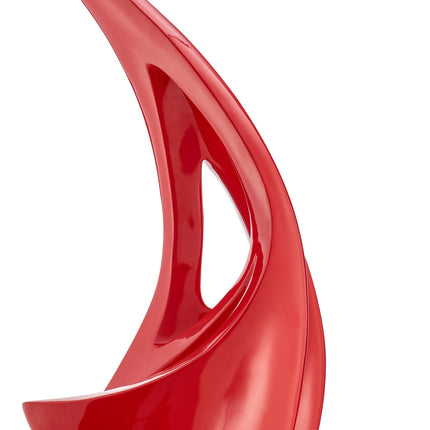 Red Sail Floor Sculpture With White Stand, 70" Tall Sculpture [TriadCommerceInc]   