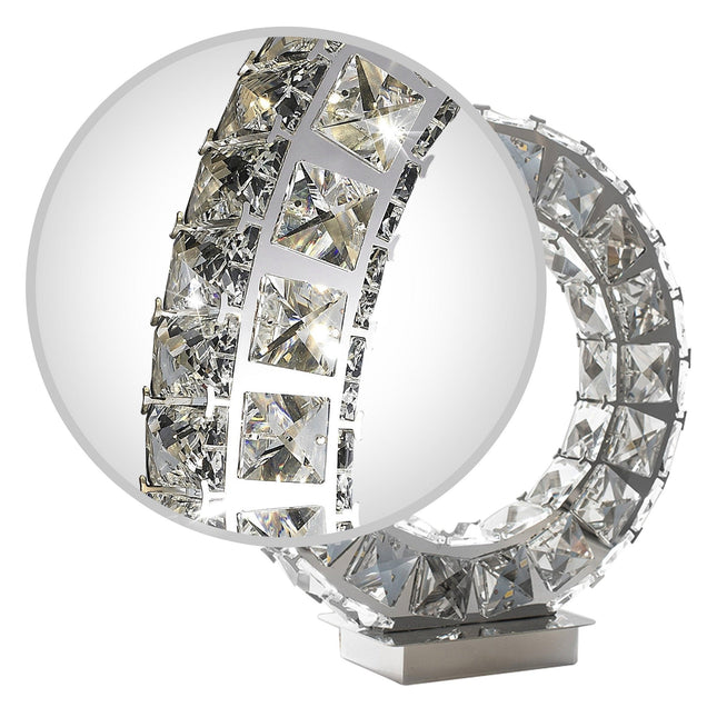 Round Crystal Extravaganza 11" Table Lamp // Led Strip Table Lamps [TriadCommerceInc]   