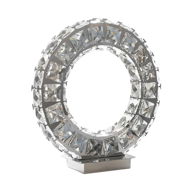 Round Crystal Extravaganza 11" Table Lamp // Led Strip Table Lamps [TriadCommerceInc]   