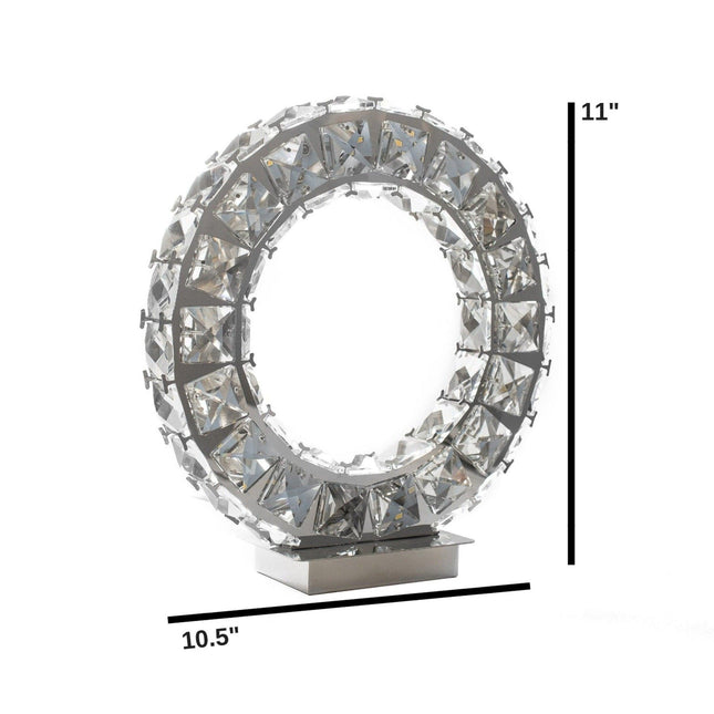 Round Crystal Extravaganza 11" Table Lamp // Led Strip Table Lamps [TriadCommerceInc]   