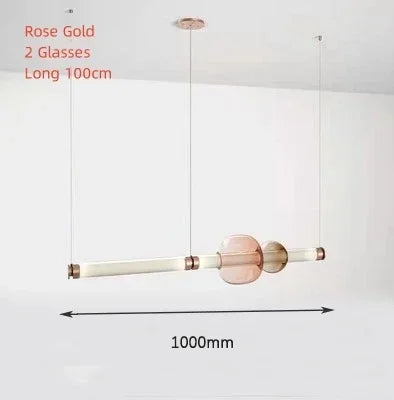 Nordic Long Dining Kitchen Chandelier Chandelier TriadCommerceInc Rose Gold -100cm Warm Light 