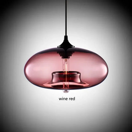 Nordic Hanging Spherical Light Fixtures Hanging Lights TriadCommerceInc Wine Red  