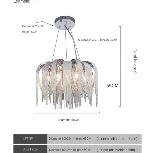 Luxury Tassel Chain Chandelier Chandelier TriadCommerceInc   