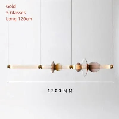 Nordic Long Dining Kitchen Chandelier Chandelier TriadCommerceInc Gold 120cm 5 glasses Cold Light 