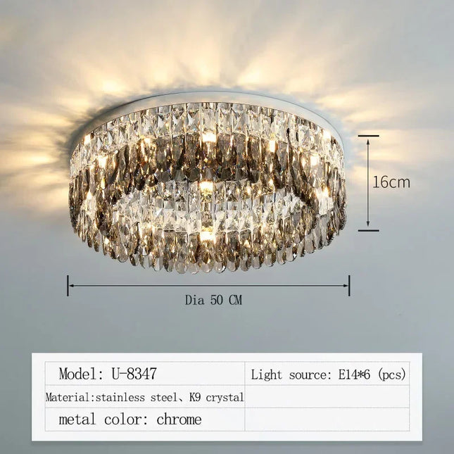 Modern Atmospheric Crystal Lamp Ceiling Lamp TriadCommerceInc Diameter 50 H16CM Changeable 