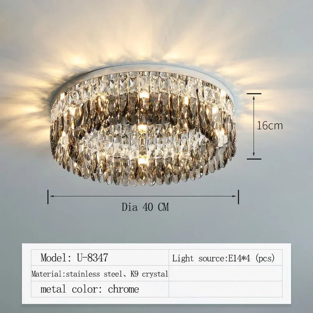 Modern Atmospheric Crystal Lamp Ceiling Lamp TriadCommerceInc Diameter 40 H16CM Cold White 