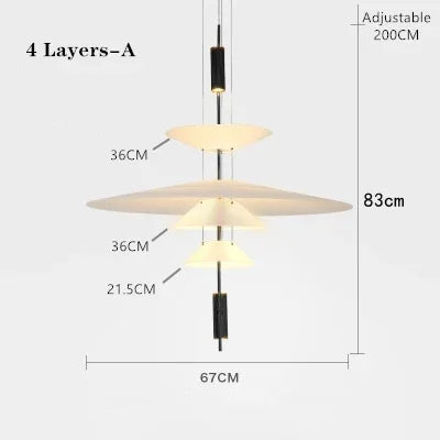 Nordic LED Ceiling Chandeliers Chandeliers TriadCommerceInc 4 Layers A Small Gold Warm White 3000K