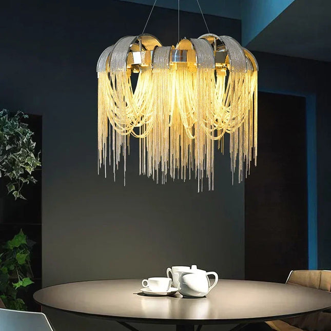 Luxury Tassel Chain Chandelier Chandelier TriadCommerceInc   