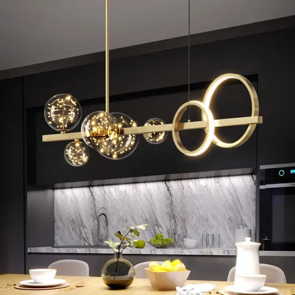 Nordic Lamparas LED Pendant Light Pendant Lights TriadCommerceInc Gold 95cm 50W | APP With RC Dimmable