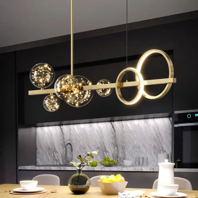 Nordic Lamparas LED Pendant Light Pendant Lights TriadCommerceInc Gold 95cm 50W | Warm White